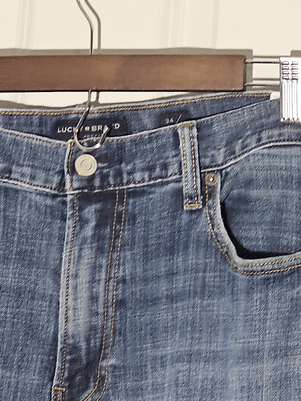 Lucky Brand 181 Relaxed Straight Jeans Mens W34 L34 Lot of 2 Blue Distressed - Picture 6 of 16